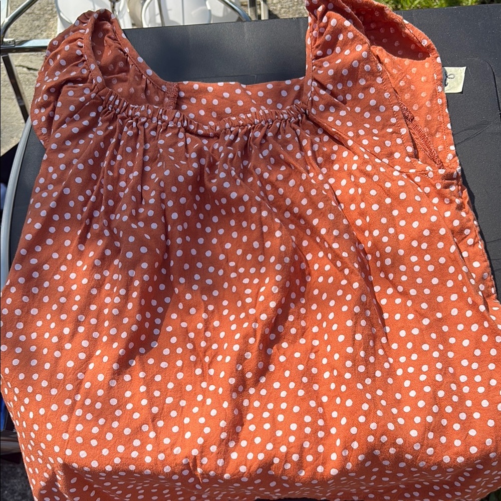 Cat & Jack Orange and White Polka Dot Tote